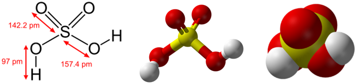 Химическая и структурная формула серной кислоты