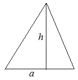 Площадь разностороннего треугольника по высоте и основанию 