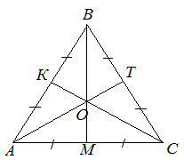Медиана в равностороннем треугольнике