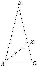 Пример 2, биссектриса в равнобедренном треугольнике