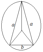 Радиус окружности, описанной около равнобедренного треугольника