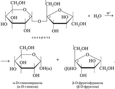 Гидролиз сахарозы и уравнение