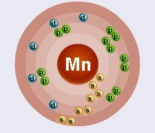 Схематическое строение атома марганца