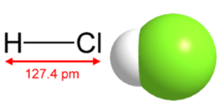 Структурная формула и пространственное строение молекулы хлороводорода