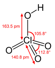 Строение молекулы хлорной кислоты и ее степени окисления