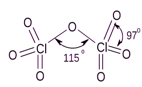 Строение молекулы оксида серы (VII) и степень окисления Cl2O7