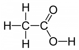 Строение молекулы уксусной кислоты и молярная масса CH3COOH
