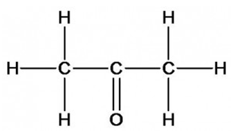 Строение молекулы ацетона и молярная масса CH3-C(O)-CH3