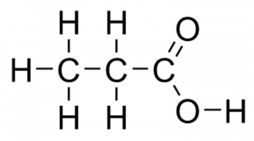 Пропионовая кислота. Графическая формула