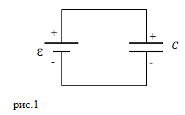 Заряд конденсатора, рисунок 1