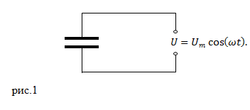 Конденсатор в цепи переменного тока, рисунок 1