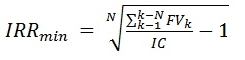 Формула внутренней нормы доходности, пример 1