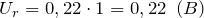 \[U_r=0,22\cdot 1=0,22\ \left(B\right)\]