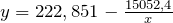 y=222,851-\frac{15052,4}{x}