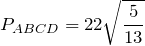 \[P_{ABCD} = 22\sqrt{\frac{5}{13}}\]