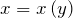 x=x\left(y\right)