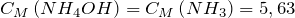 C_M\left ( NH_4OH \right )=C_M\left ( NH_3 \right )=5,63