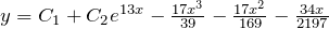 y=C_1+C_2e^{13x}-\frac{17x^3}{39}-\frac{17x^2}{169}-\frac{34x}{2197}