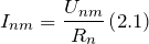 \[I_{nm}=\frac{U_{nm}}{R_n}\left(2.1\right)\]