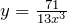 y=\frac{71}{13x^3}