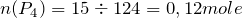 n(P_4) = 15 \div 124 = 0,12 mole