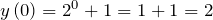 y\left(0\right)=2^0+1=1+1=2