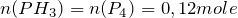 n(PH_3) = n(P_4) = 0,12 mole