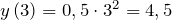 y\left(3\right)=0,5\cdot 3^2=4,5