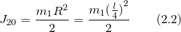 \[J_{20}=\frac{m_1R^2}{2}=\frac{m_1{(\frac{l}{4})}^2}{2} \qquad (2.2)\]