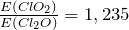 \frac{E(ClO_2)}{E(Cl_2O)} = 1,235