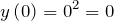 \[y\left(0\right)=0^2=0\]
