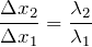 \[\frac{\Delta x_2}{\Delta x_1}=\frac{{\lambda}_2}{{\lambda}_1}\]