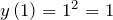 y\left(1\right)=1^2=1